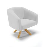 Cadeira Sala De Jantar Giratória Ma30 Stella Linho D03 - D&#39;rossi Cor Cinza