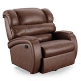 Poltrona Do Papai Reclinável Napoli Glider Giratória Pu Marrom Brilho Fh1