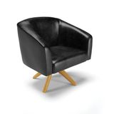Cadeira Sala De Jantar Giratória Ma30 Stella Sintético Pu D03 - D&#39;rossi Cor Preto