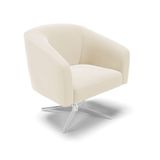 Cadeira Sala De Jantar Giratória Base Cromada Stella Veludo D03 - D\&#39;rossi Cor Bege