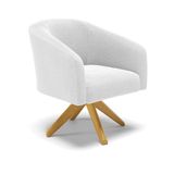 Cadeira Sala De Jantar Giratória Ma30 Stella Bouclê D03 - D&#39;rossi Cor Off White