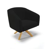 Cadeira Sala De Jantar Giratória Ma30 Stella Linho D03 - D&#39;rossi Cor Preto