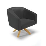 Cadeira Sala De Jantar Giratória Ma30 Stella Sintético D03 - D&#39;rossi Cor Preto