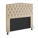 Cabeceira Greta Para Cama Box Queen 160 Cm Suede Bege - D&#39;rossi