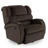 Poltrona Do Papai Reclinável Napoli Glider Giratória Pu Marrom Fh1