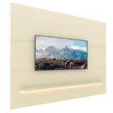 Painel Para Tv Até 85 Polegadas Com Prateleira E Led Royal Off White Gelius Off White