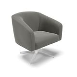 Cadeira Sala De Jantar Giratória Base Cromada Stella Suede D03 - D&#39;rossi Cor Grafite