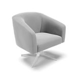 Cadeira Sala De Jantar Giratória Base Cromada Stella Suede D03 - D&#39;rossi Cor Cinza