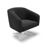 Cadeira Sala De Jantar Giratória Base Cromada Stella Suede D03 - D&#39;rossi Cor Preto