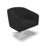 Cadeira Sala De Jantar Giratória Base Cromada Stella Veludo D03 - D&#39;rossi Cor Preto