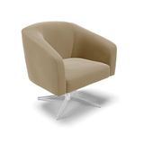 Cadeira Sala De Jantar Giratória Base Cromada Stella Suede D03 - D&#39;rossi Cor Marrom Rato