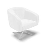 Cadeira Sala De Jantar Giratória Base Cromada Stella Sintético Pu D03 - D&#39;rossi Cor Branco