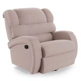 Poltrona Do Papai Reclinável Napoli Glider Giratória Veludo Rosê Fh1