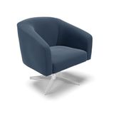 Cadeira Sala De Jantar Giratória Base Cromada Stella Suede D03 - D&#39;rossi Cor Azul Marinho