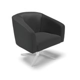 Cadeira Sala De Jantar Giratória Base Cromada Stella Sintético D03 - D&#39;rossi Cor Preto