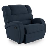 Poltrona Do Papai Reclinável Napoli Glider Giratória Veludo Fh1 Azul