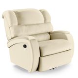 Poltrona Do Papai Reclinável Napoli Glider Giratória Massagem Pu Fh1 Bege