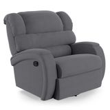 Poltrona Do Papai Reclinável Napoli Glider Giratória Veludo Fh1 Cinza