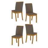 Cadeira Para Mesa De Jantar Dina Kit 04 Peças Bege - Henn