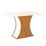 Mesa De Jantar Selena 160 Cm Tampo Reto Nature Off White - Henn