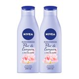 Kit 2 Loção Nivea Óleos Essenciais Flor De Cerejeira E Óleo De Jojoba 200ml