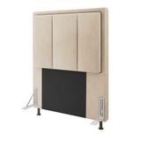 Cabeceira Opala Para Cama Box Solteiro 90 Cm Suede Bege - D&#39;rossi