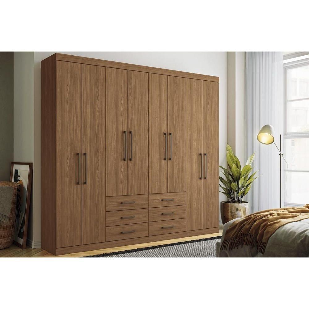 Guarda Roupa Casal 8 Portas E 6 Gavetas Master 8.6 Jatoba - Santos Andirá