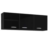 Armario Aereo 3 Portas 120 Cm 843 Preto Poqq Preto