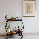 Carrinho Bar Decorativo Vintage Preto/preto