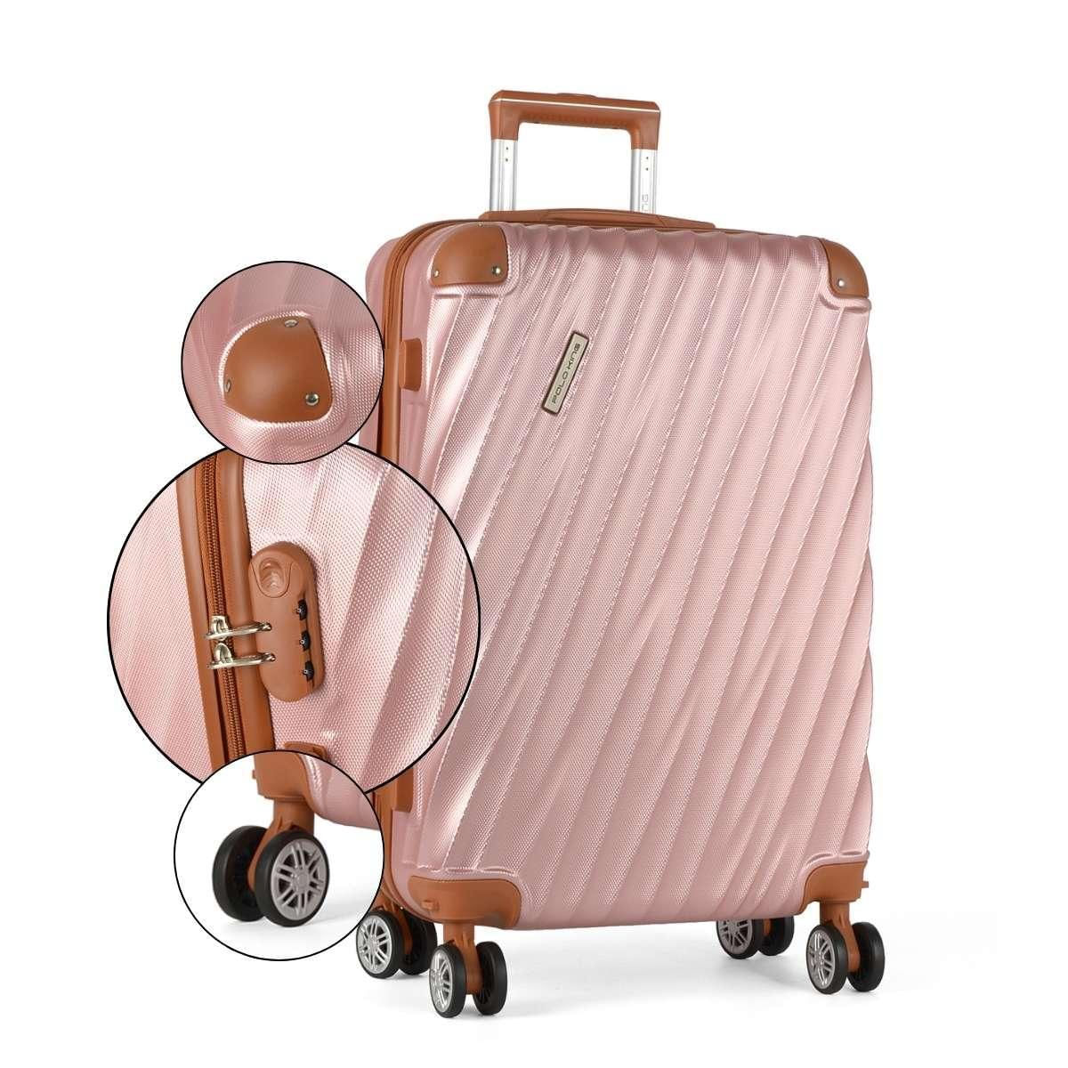 Mala De Viagem Grande 32kg Expansiva Marseille Rose Luxo