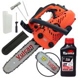 Motosserra Motorserra Profissional Vulcan Vsl250 Á Gasolina 2t 25,4cc 0,9hp Alta Performance, Leve E De Baixo Peso + Óleo Toyama 2t