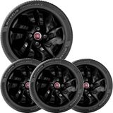 4x Calota Fiat Argo Uno Aro 14 Preto Emblema  292cb