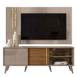 Rack Bancada Com Painel Cronos Fendi/naturale Para Tv Até 60 - Madetec