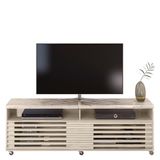 Rack Bancada Frizz 1.8 Calacata/off White Com Rodízios Para Tv Até 65 - Madetec