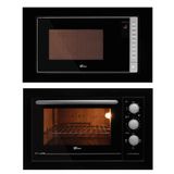 Kit Forno Elétrico 48l + Micro-ondas 25l Fischer Fit Line Embutir Preto 127v