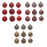 Bolinha De Natal Mix De Modelos C/ 9 Peças 6cm-cores Sortidas- Chibrali  Vermelho Chibrali