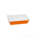Travessa Stillo Retangular Com Tampa 2l Laranja Em Polipropileno Linha Tropical Vem