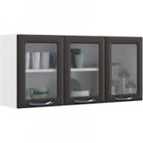 Armário Aéreo Triplo Itatiaia New Premium Com 3 Portas E 2 Prateleiras - 120cm De Largura