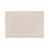 Lugar Americano Em Tecido Jacquard Barra Bordada 50x36cm Mameg Liso Bege