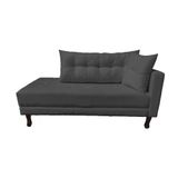 Divã Recamier Troya 1,60 Cm Lado Direito Suede Grafite