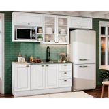 Cozinha Completa Americana (3 Aéreos, 2 Balcões, 1 Nicho, 1 Complemento) 7 Peças Branco - Henn