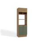 Paneleiro De Cozinha Modulado Botanic M627 C/ 3 Portas Nogueira/verde Oliva - Kappesberg