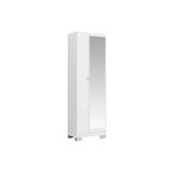 Armário Multiuso Lavanderia 547 C/ 1 Porta C/ Espelho E Pés Branco - Carraro