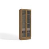 Cristaleira De Cozinha Botanic M628 C/ 2 Portas Vidro E 1 Gaveta 50cm Nogueira/fendi - Kappesberg