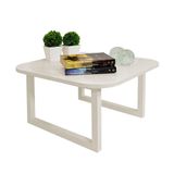 Mesa De Centro Lateral De Apoio Para Sala Estar Square Off White Laca