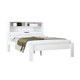 Cama De Casal Invicta Com Baú + 2 Nichos Branco - Santos Andirá