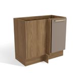 Balcão De Cozinha Modulado Canto Reto Botanic M625 C/ 1 Porta Nogueira/fendi - Kappesberg