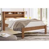 Cama De Casal Invicta Com Baú + 2 Nichos Jatoba - Santos Andirá