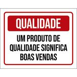 Placa Qualidade Produto Significa Boas Vendas 36x46