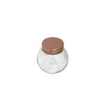 Pote Hermético Hauskraft 190ml Rose Gold Vidro Transparente E Tampa Estanho